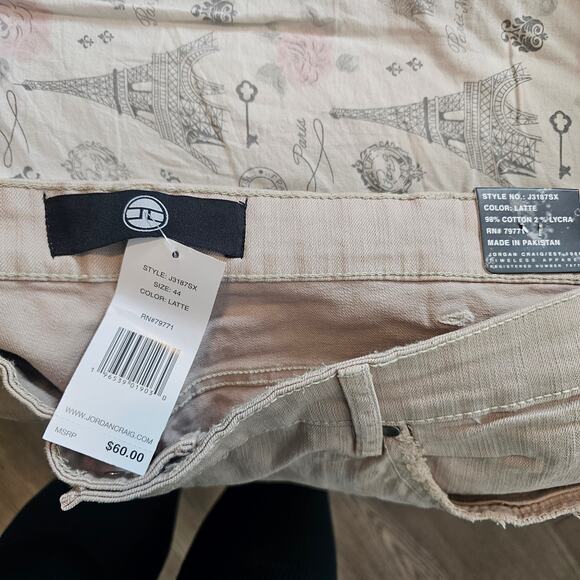 Jordan Craig Khaki Distressed Shorts Size 44 - Picture 5 of 5